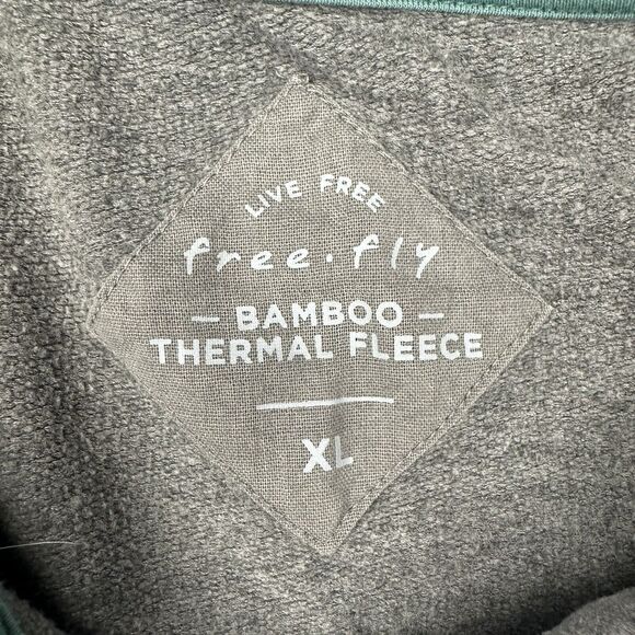 Free Fly Bamboo Thermal Fleece Women’s XL Grey Snap Button Henley Thumb Holes - Picture 4 of 7